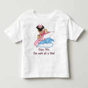 Enjoy Life, One Wave at A Time Pug Surfer Tees