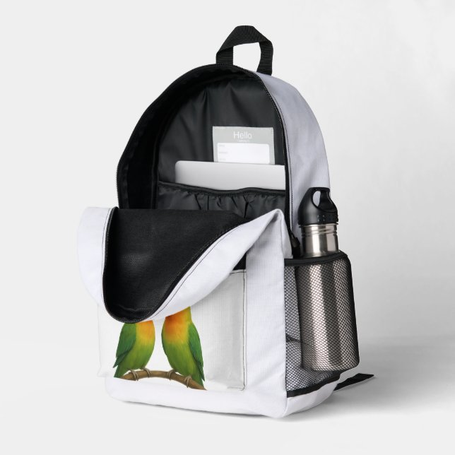 Enjoy life printed backpack (Back Corner Right (Open))