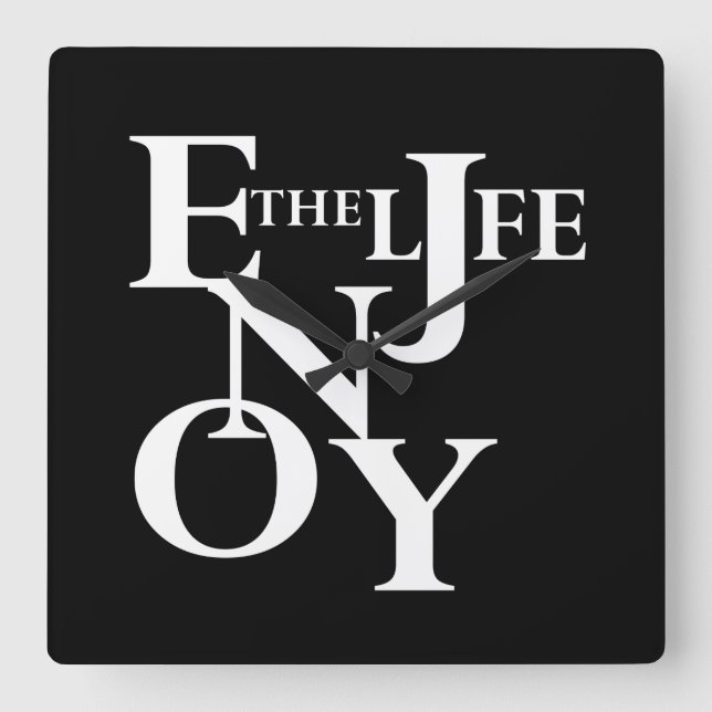 Enjoy life square wall clock (Front)