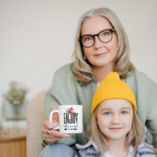 Enjoy Little Moments Modern Chic Floral Espresso Cup