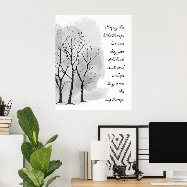Enjoy Little Things Inspirational Life Quote Poster (Home Office)