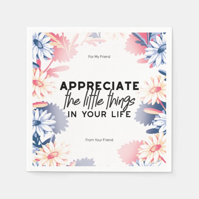 Enjoy little things quotes napkin (Front)