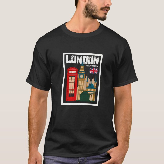 Enjoy London  I Love London Cool London Skyline  2 T-Shirt (Front)