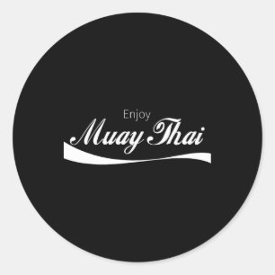 Enjoy Muay Thai Kickboxing Martial Arts Fighting F Classic Round Sticker