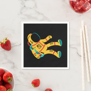 Enjoy My Space Cute Astronaut Paper Napkins