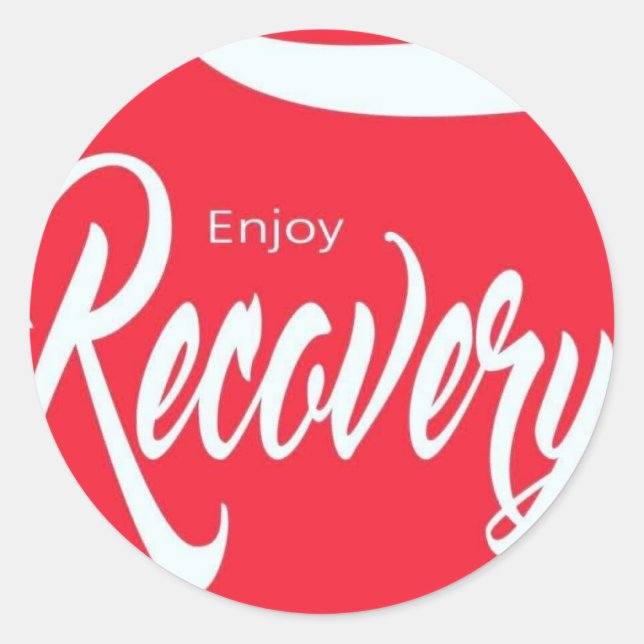 Enjoy recovery classic round sticker (Front)