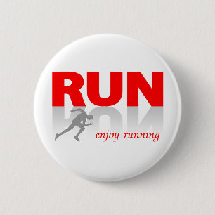 Enjoy running 6 cm round badge