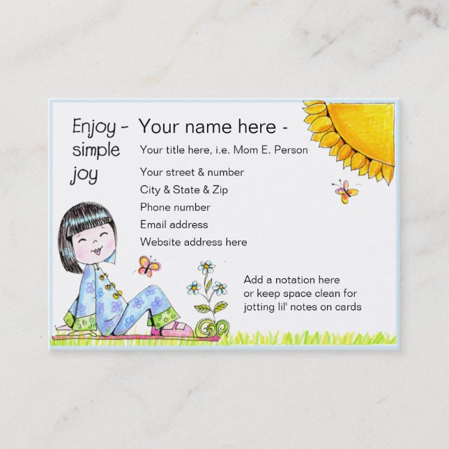 Enjoy Simple Joy biz' card (Front)