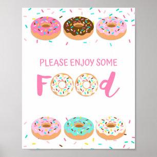Enjoy Some Food Pink Doughnut Sprinkle Table Sign