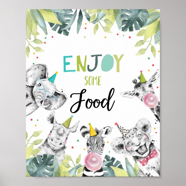 Enjoy Some Food Station Favour Boy Birthday Sign (Front)