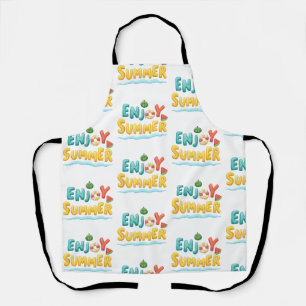 Enjoy Summer Text Illustration Apron