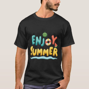 Enjoy Summer Text Illustration T-Shirt