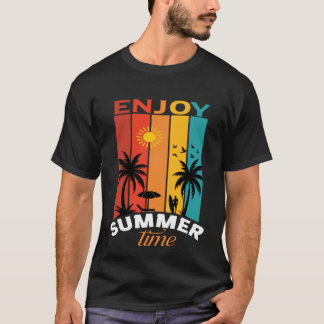Enjoy Summer Time Retro Beach Tee