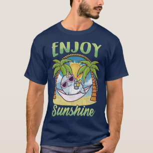 Enjoy Sunshine Narwhal Hammock Beach Ocean T-Shirt