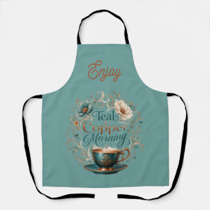 Enjoy Teal Copper Morning Apron