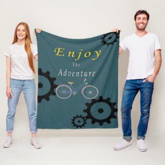 Enjoy The Adventure Bicycle- Vintage Cycling Lover Fleece Blanket