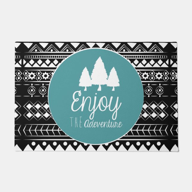 Enjoy The Adventure Boho Doormat (Front)