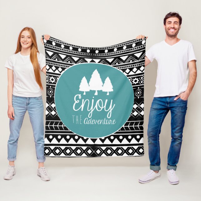 Enjoy The Adventure Boho Fleece Blanket (In Situ)