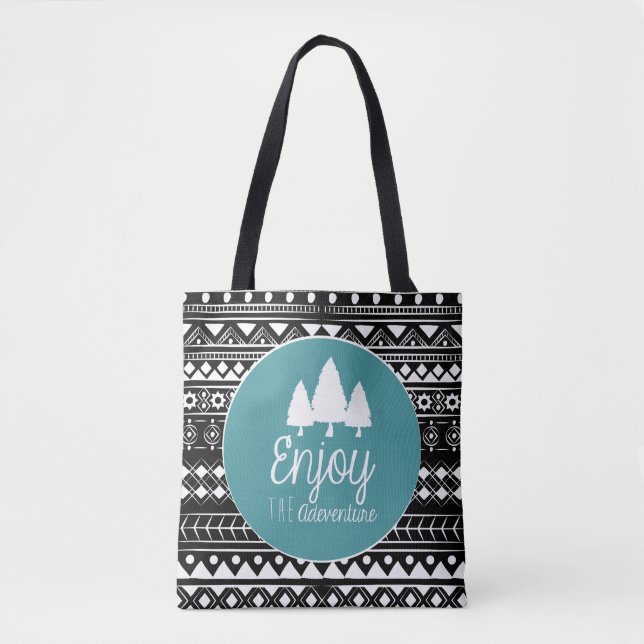 Enjoy The Adventure Boho Tote Bag (Front)