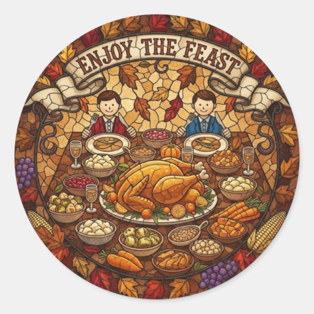 ENJOY THE FEAST CLASSIC ROUND STICKER (Front)