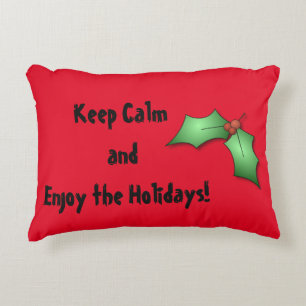 Enjoy the Holidays Quote Accent Pillow