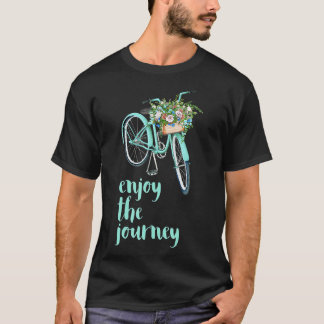Enjoy the Journey Cycling Green Bicycle with Flowe T-Shirt