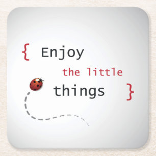 Enjoy The Little Things 2 Square Paper Coaster