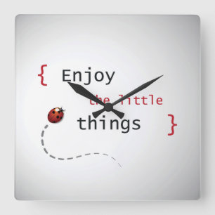 Enjoy The Little Things 2 Square Wall Clock
