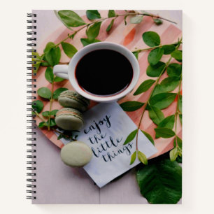 Enjoy The Little Things Coffee Cookies Peace Notebook