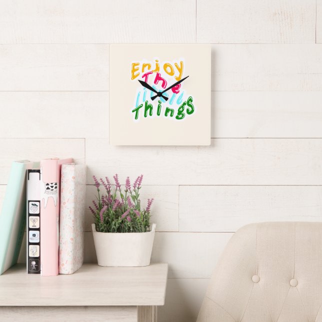 Enjoy the Little Things Colourful Wall Clock (Reading Room)