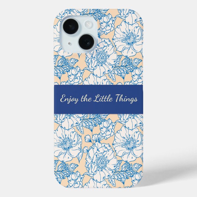Enjoy the Little Things Floral Pattern Case-Mate iPhone Case (Back)