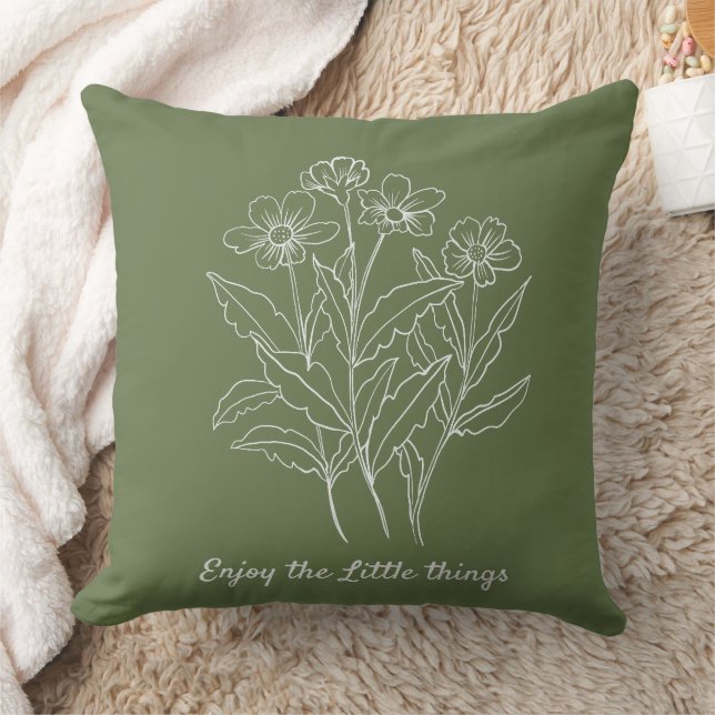 Enjoy the Little Things flowers Cushion (Blanket)