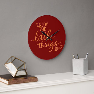 Enjoy The Little Things Gratitude Positivity Quote Large Clock