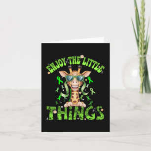 Enjoy The Little Things Green Ribbon Cool Giraffe Card