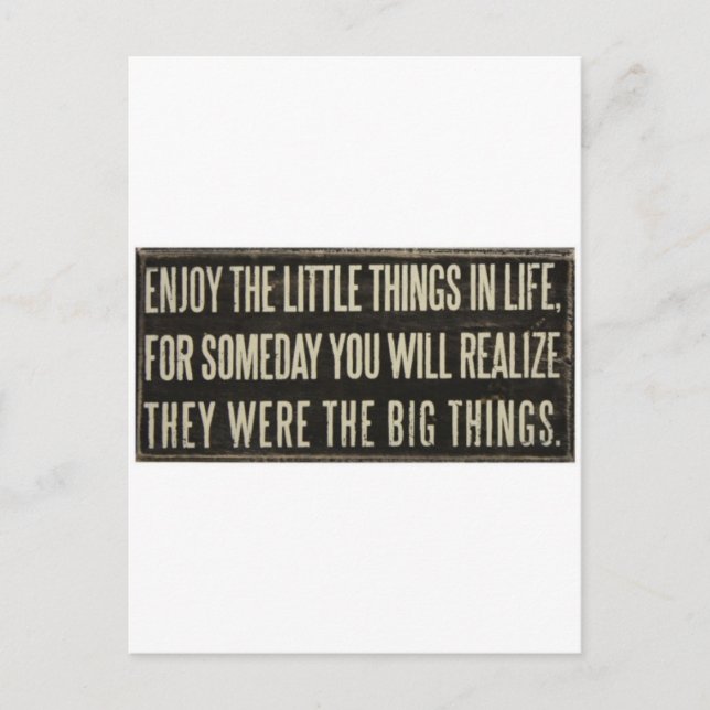 Enjoy the little things postcard (Front)