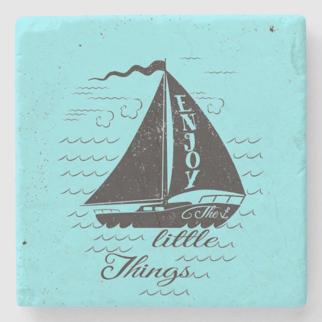 Enjoy The Little Things Poster Stone Coaster (Front)
