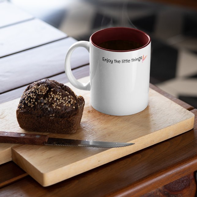Enjoy The Little Things Quote Two-Tone Coffee Mug (Enjoy The Little Thing Quote)