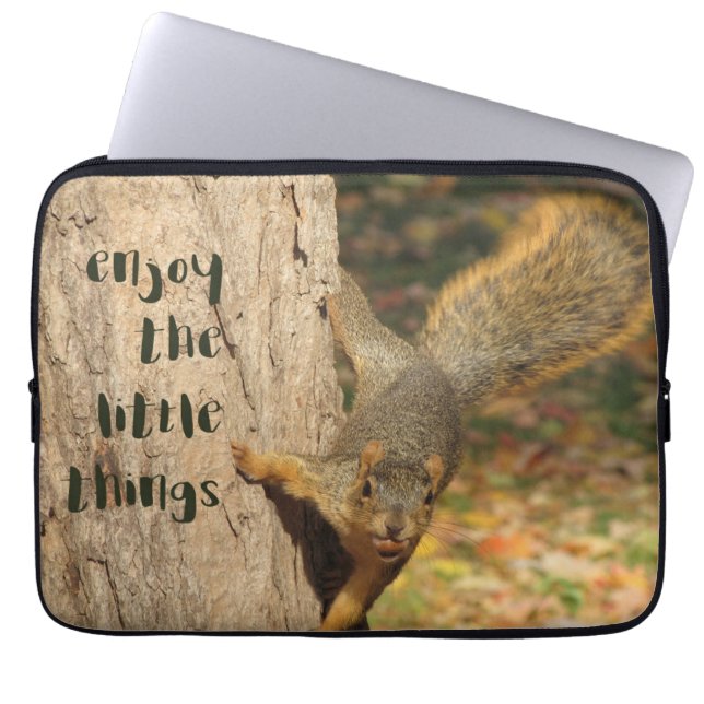 Enjoy the little things Squirrel Laptop Sleeve (Front)