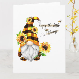 Enjoy the Little Things Sunflower Gnome Card