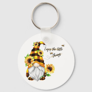 Enjoy the Little Things Sunflower Gnome Key Ring
