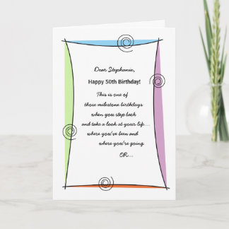 Enjoy the moment 50th Birthday Card