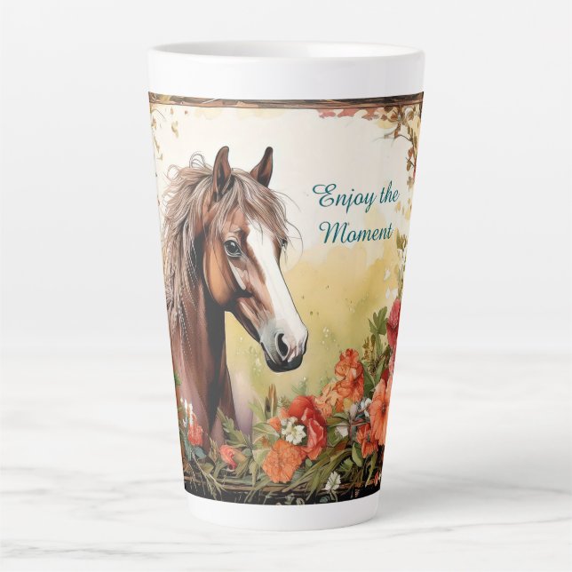 Enjoy the Moment Horse  Latte Mug (Front)