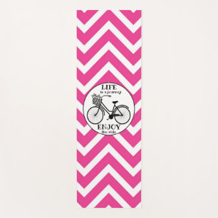 Enjoy The Ride   Bicycle With Flowers Motivational Yoga Mat