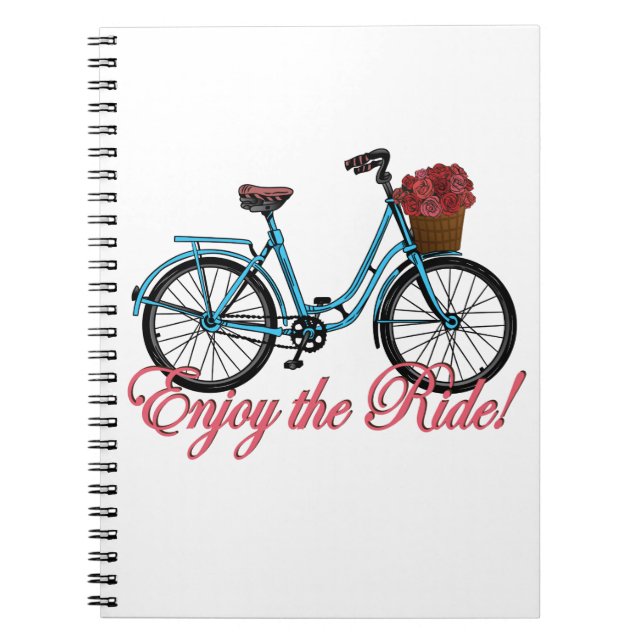 Enjoy The Ride Cute Bicycle Notebook (Front)