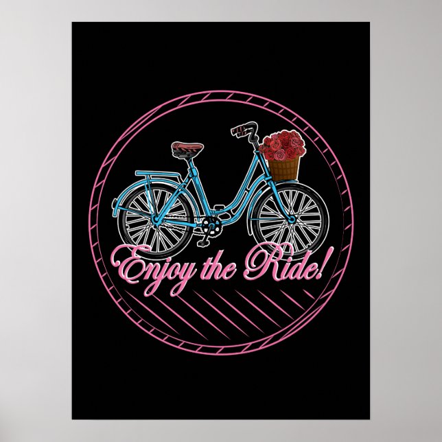 Enjoy The Ride Cute Bicycle Poster (Front)