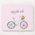 Enjoy the ride Watercolor Bike Flower Basket Cute