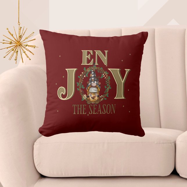 Enjoy the Season Coffee Mrs Gnome  Cushion (Creator Uploaded)