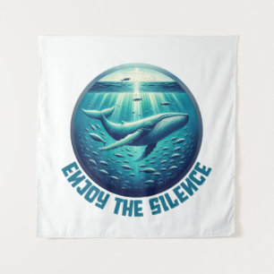 Enjoy the Silence – Majestic Whale Ocean Art Tapestry