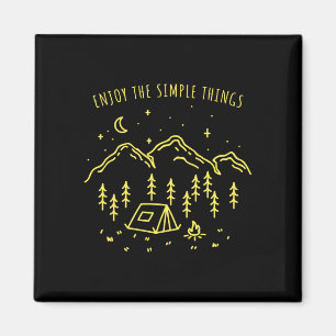 Enjoy the simple things campfire nature minimalist magnet