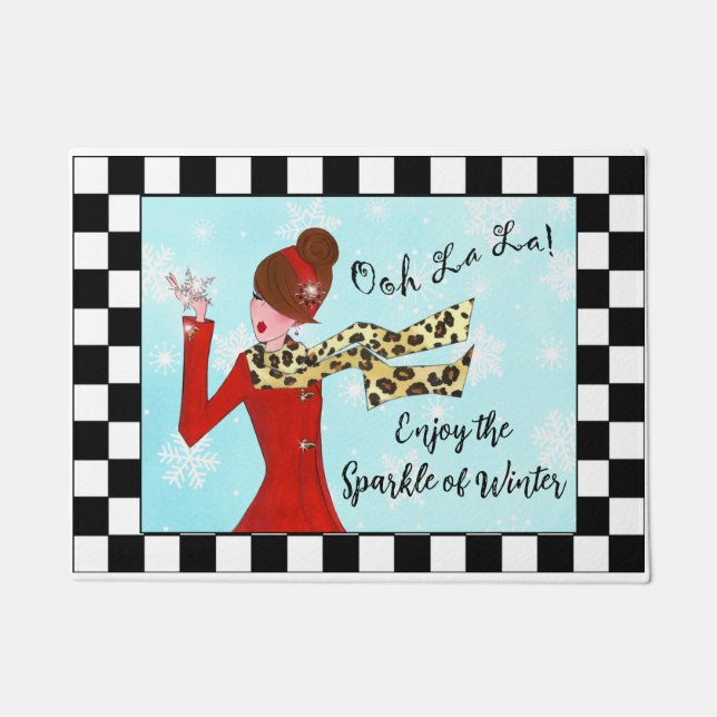 “Enjoy the Sparkle of Winter!” DIVA Doormat (Front)